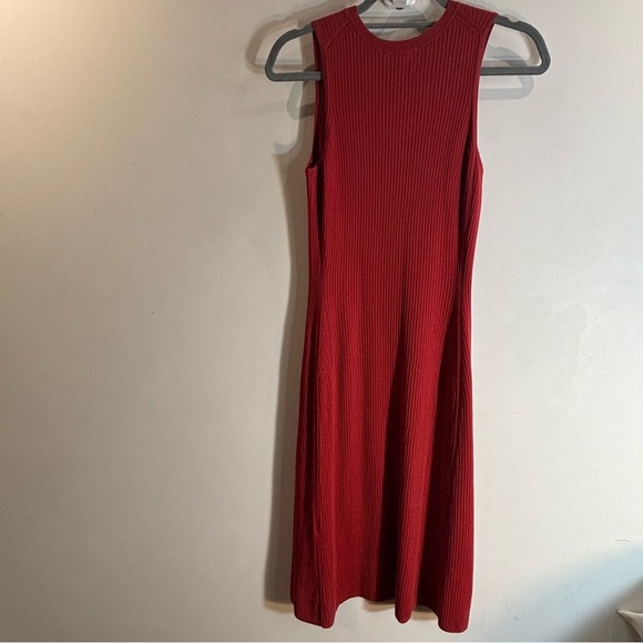 UNIQLO Sz M Ribbed Cotton Modal Nylon Blend Sleeveless Midi Dress NEW WITH TAG - Picture 8 of 11